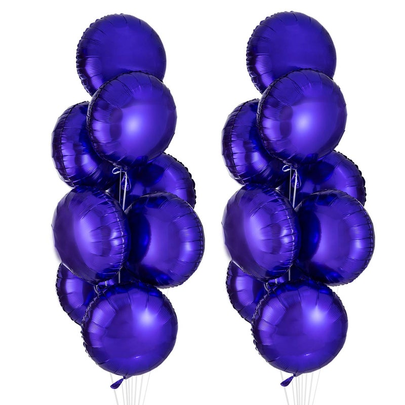 Adeer Purple Round Balloon 18 Inches Foil Balloons Mylar Helium Balloons for Birthday Party Wedding Baby Shower Decorations, Pack of 20 - Image 2